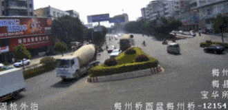 车祸gif动态图片:之电动车十字路口超速行驶不减速, 所造成的悲剧版(共15张动态图)
