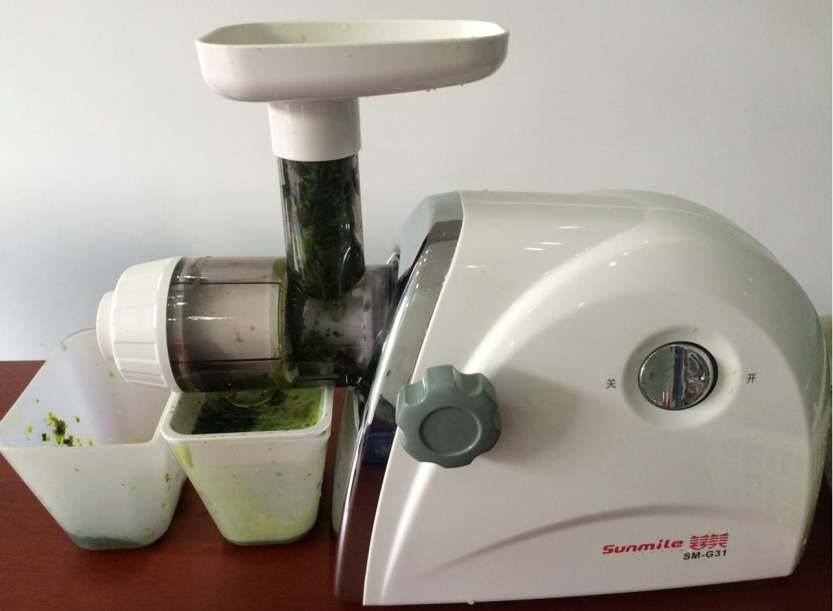 然后就可以直接放入榨汁机,压榨成汁了