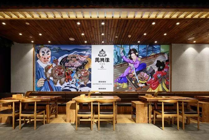 万兴佳·韩式烤肉 融入大量民族特色元素的店铺设计