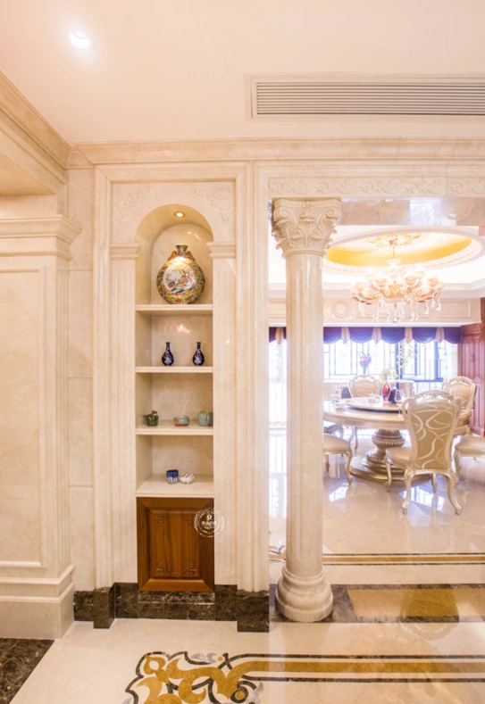 220㎡豪宅，全屋貼“大理石”，一進客廳就被迷住了！太漂亮了！