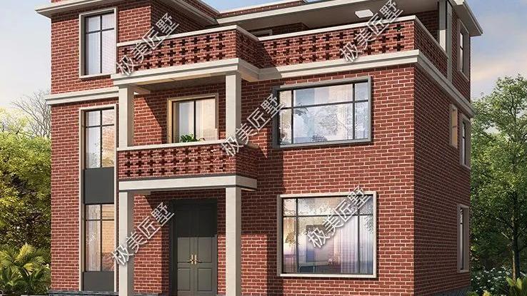 开间13米，建栋不一样的三层自建房，清水红砖独具匠心
