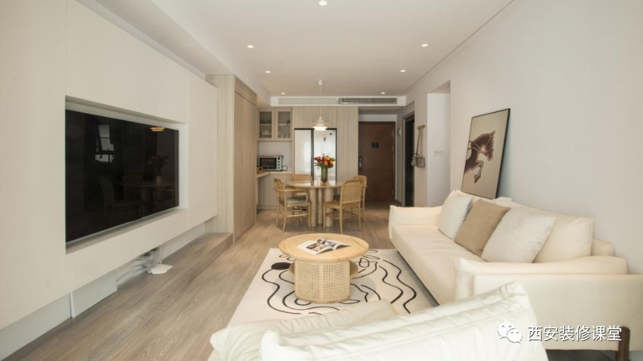 75㎡奶油色极简，单身一居美家