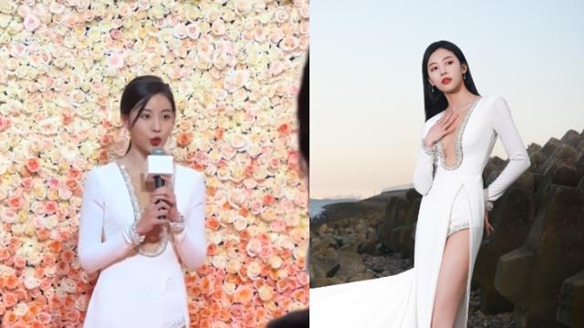 倪妮|倪妮品牌活动现场险摔倒，孙怡穿吊带玩性感