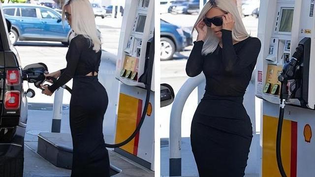 金·卡戴珊|卡戴珊和闺蜜逛街，亲自给豪车加油，41岁恢复单身，追求者不少