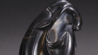 |和田玉黑皮料福瓜挂件