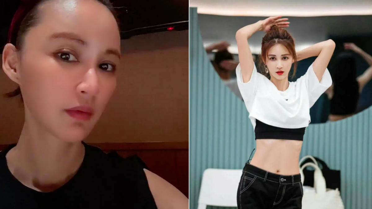 张歆艺|张歆艺穿制服躺床上玩闹，穿短裙单脚卖力抬高，姿势豪迈不怕走光