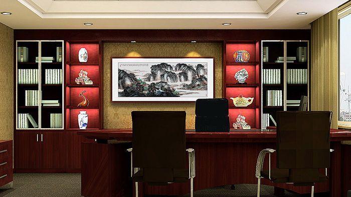 |许吉尔山水作品 挂在办公室内 打造品味空间