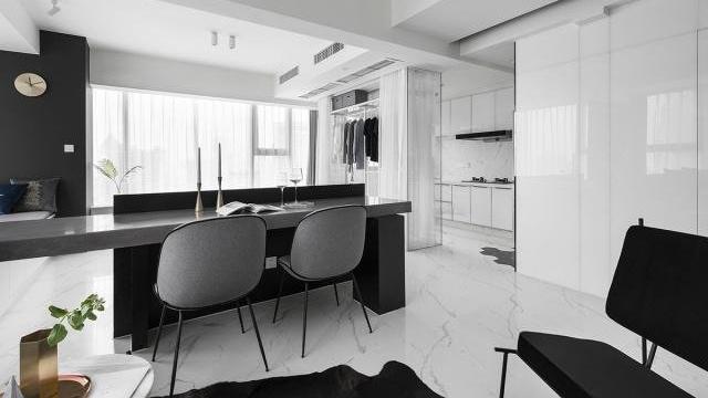 62平黑白灰简约风一居室，看似简单，实则韵味无穷