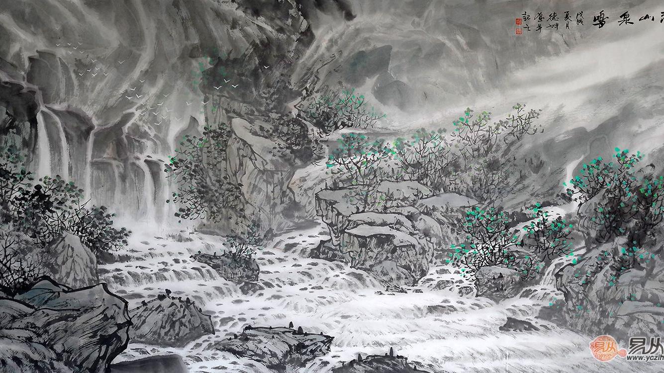 汇总4款经典的客厅山水挂画 观之怡情悦性净化心灵