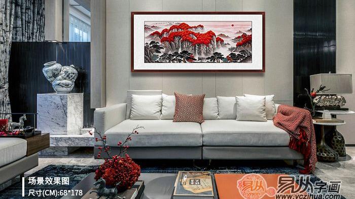客厅装饰画，“中国红”成为软装搭配时不可或缺的元素
