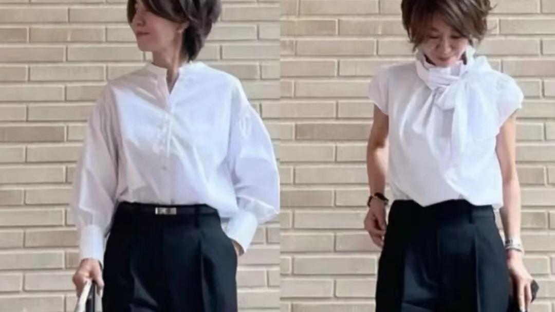 穿衣搭配|人过中年太适合日系穿搭了，3件衣服2种颜色，穿出极简风的美感
