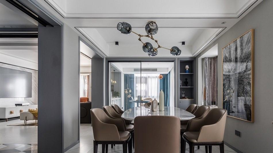 95平简约风二居室，敞开式书房增加空间采光保留与客餐厅的互动性