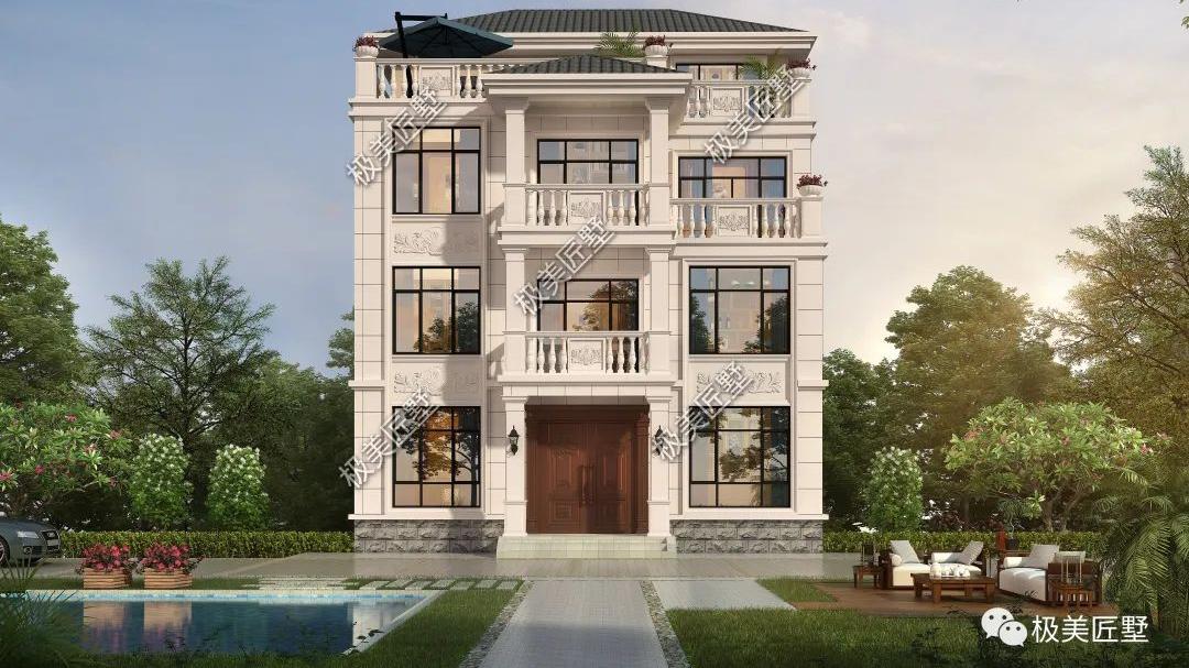 挑空客厅旋转楼梯彰显大气，四层美观大豪宅，你值得拥有！