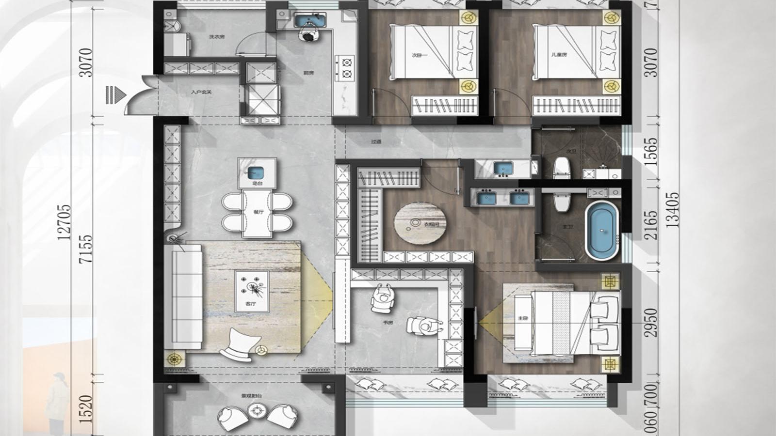 曼城142㎡现代风格，烟火气