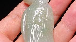 翡翠|清中期 老坑翡翠 十二生肖蛇 蛇神 把件 把件