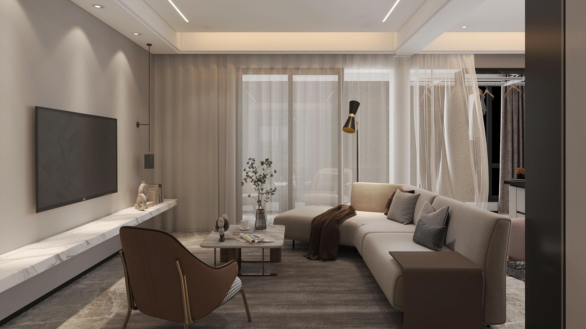 【鲁班装饰】德润香山府120m2现代风格 微妙的视觉感知力