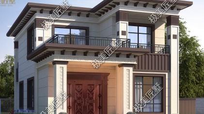 8.5X14.7米两层平顶小别墅，精致唯美的外表，适合农村建房