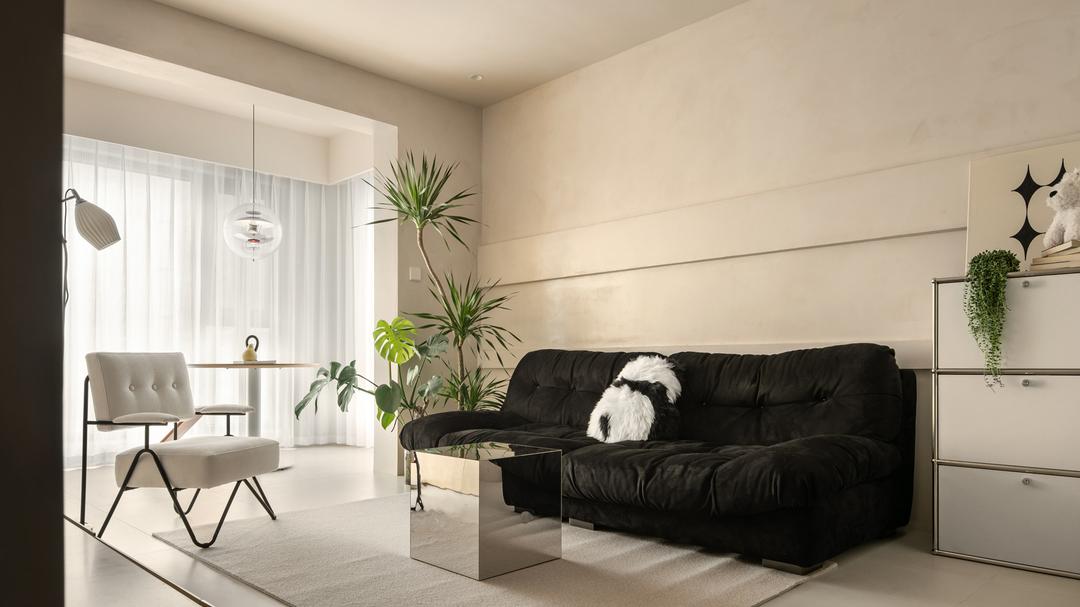 他花35万装好90㎡独居空间，用微水泥+奶油色，室内尽显温柔高级