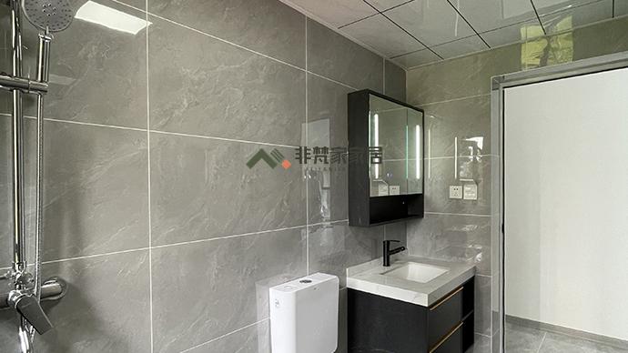 非梵家家居|彭山北湖春天套三双卫装修工地硬装完工实景拍摄