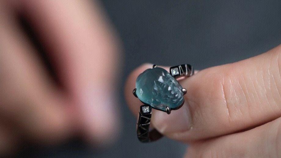 戒指|能量戒指“星际”勇敢的貔貅翡翠戒指