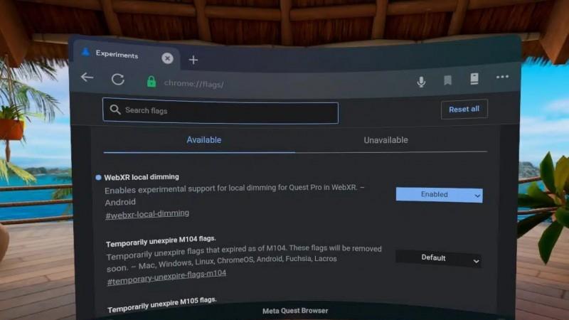浏览器|Quest Pro端浏览器为WebXR加入对局部调光的支持