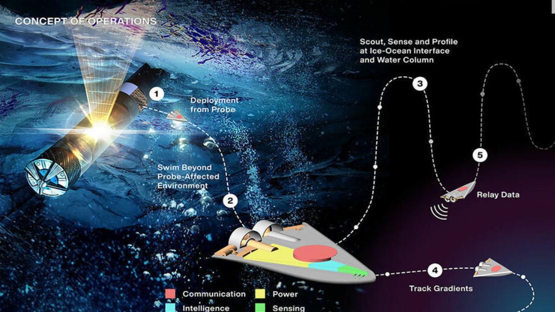 NASA发布小型水下探测器SWIM，旨在进入木星和土星卫星的海底