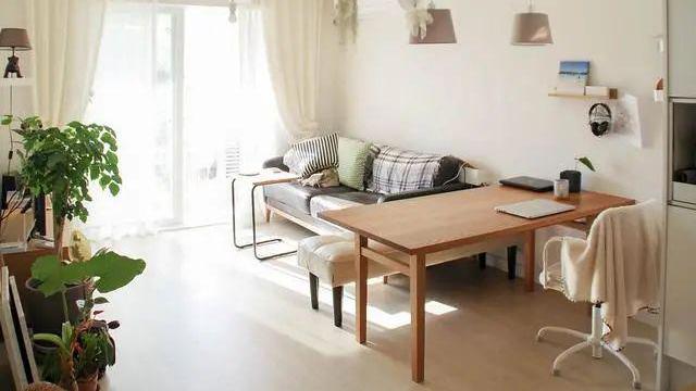 丁克夫妻的60㎡小家，一室一厅一个阳台当花园，极简日式一尘不染