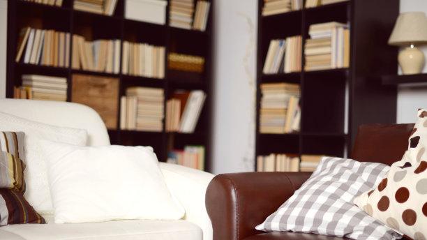 客厅一边做了书柜，储物空间瞬间翻倍，看看这些设计小屋就知道了