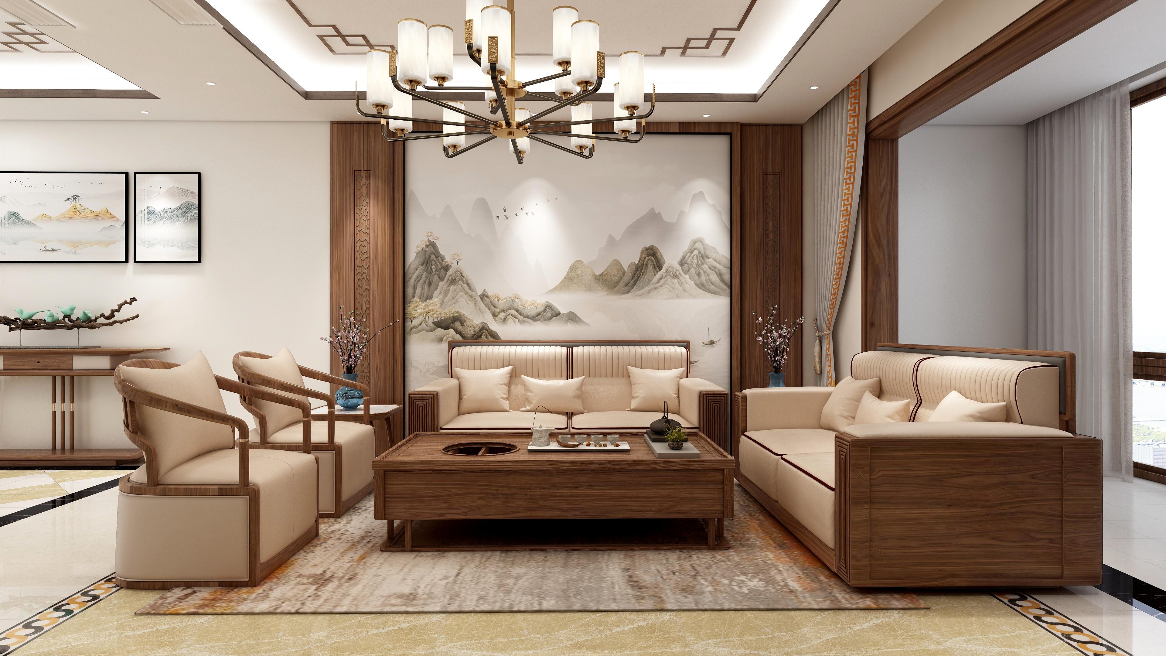 176㎡轻奢新中式风装修案例，方寸之间营造一方静雅