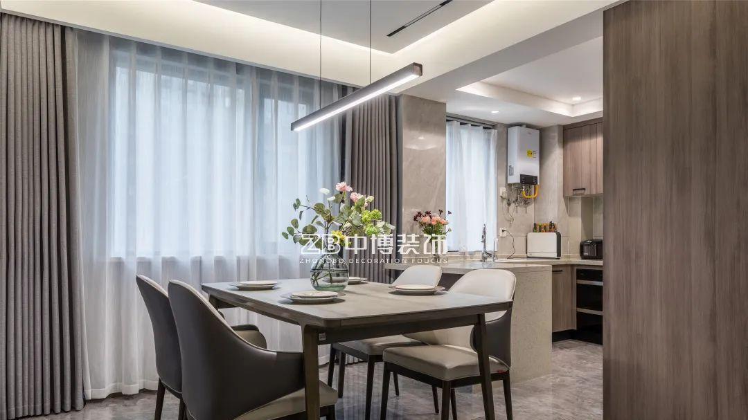 130平米现代简约风装修案例 厨房内嵌式家电设计美观实用