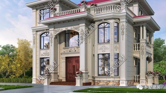 13.68X11.96米豪华大气的欧式别墅，华贵洋气，建出来村里人人夸