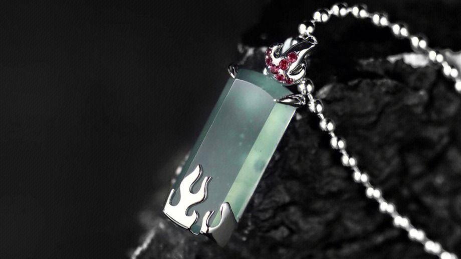 翡翠|晴水翡翠无事牌项链