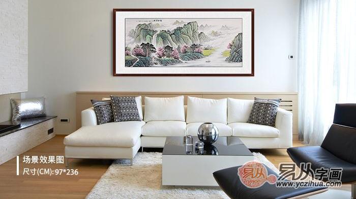 沙发墙装饰画 清雅高洁国画山水 打造新中式客厅
