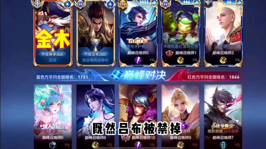 金木|虎牙金木登顶巅峰第一，居然将吕布打上ban位，实力超群