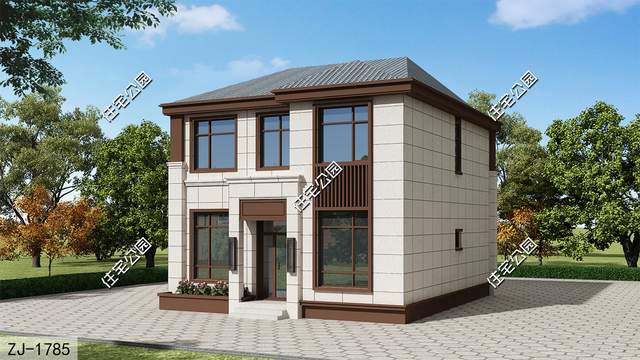 9×10米造价20万的新中式别墅，左侧不开窗右侧小窗设计