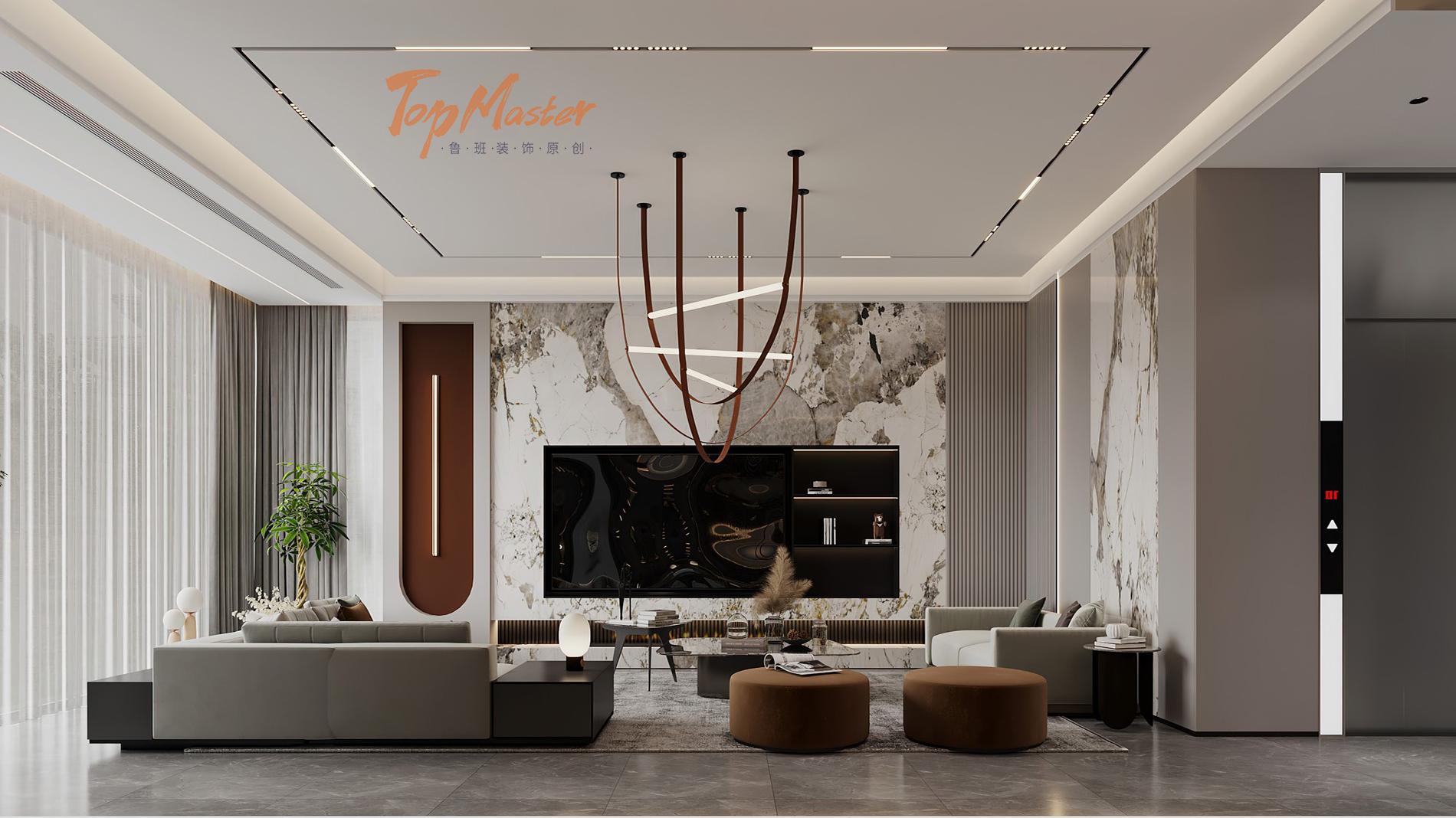 【鲁班装饰】俊都380m2现代风格水月之镜