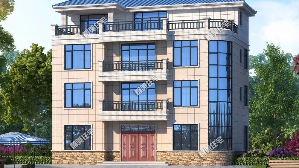 不带罗马柱设计的农村别墅，室内有堂屋，采光好生活质量高