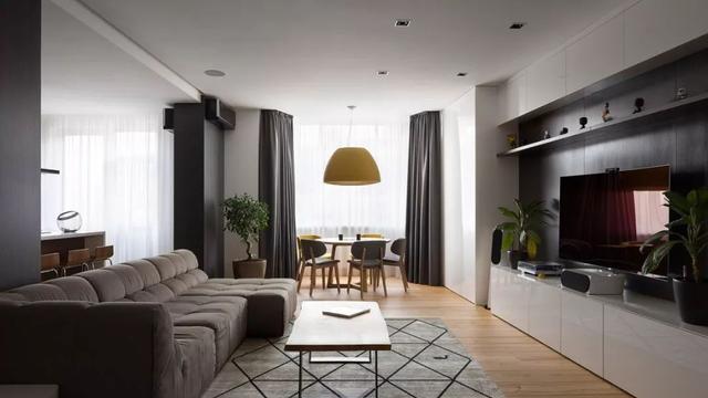 木纹风格的时尚小公寓，室内设计装修超实用且大气