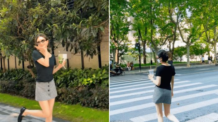 江疏影|江疏影戴31万手镯游玩！穿背心大秀性感身材，扭腰走路兴奋蹦跳