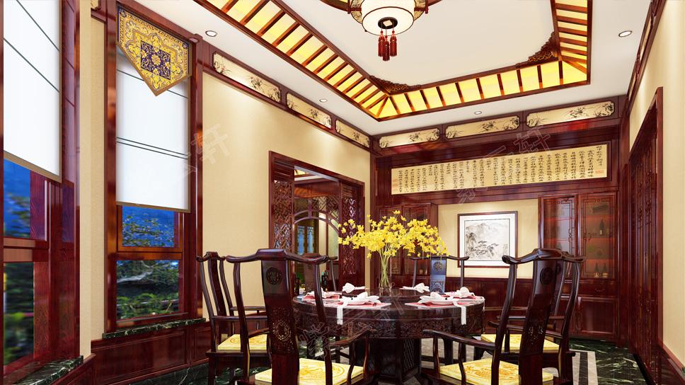 中式装修别墅，东方古典美与时代的融合，伴着笔墨书香的生动儒雅