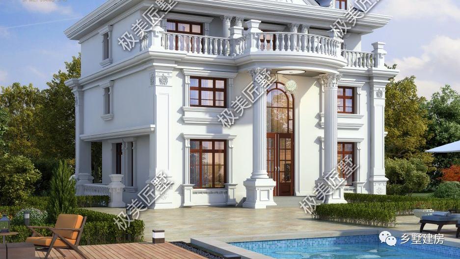 别墅|13.6X10.4米占地166平，家里有足够大的宅基地，选它准没错