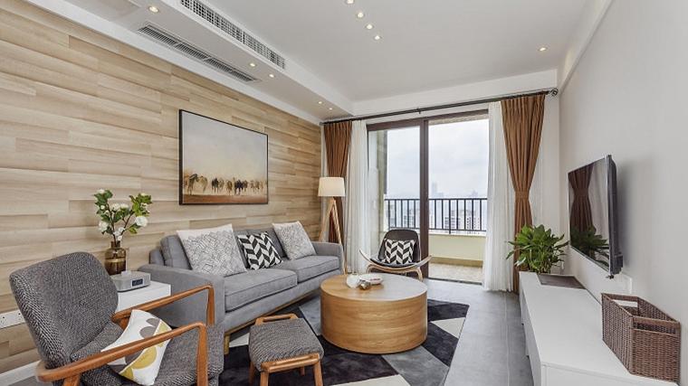 80㎡北欧风，气质满分，只因背景墙太特别！