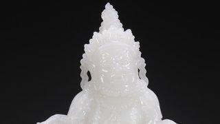 和田玉籽料|旧藏·和田玉籽料黄财神造像