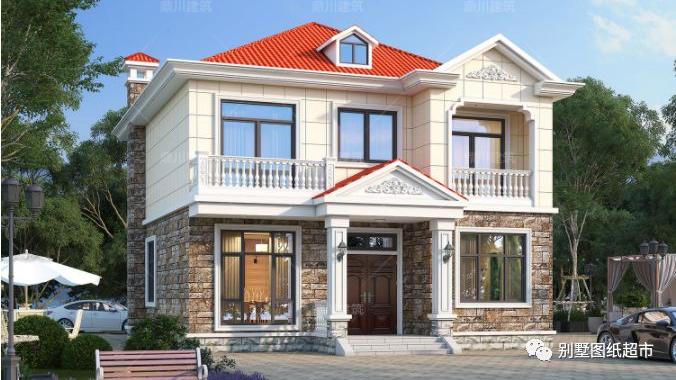 二层农村别墅，占地117平米，外观现代时尚，造价也合适