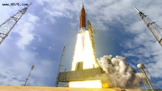 美国成功发射造价300亿美金的无人登月火箭