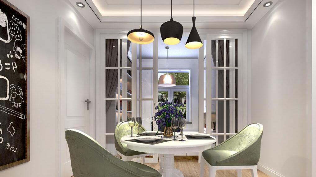 73平现代风二居室，线条简约流畅，色彩对比强烈，功能性强