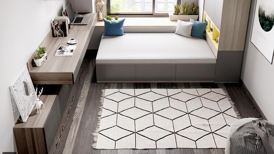 连着打才更省地，学邻居这样的书桌做法，小空间很适合实用性不差