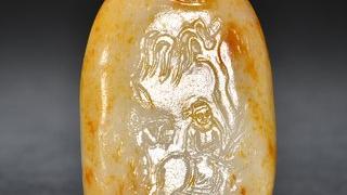 和田玉籽料|和田玉籽料原石雕走马上任把件