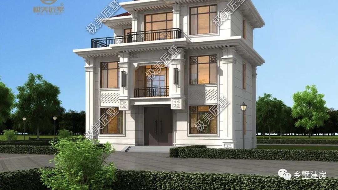 开间11.5米进深9米，占地仅百平，来栋混搭欧式风！