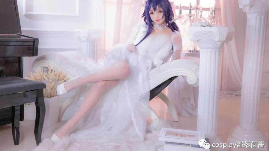 碧蓝航线|cos：碧蓝航线吾妻婚纱cos正片@椎名莜